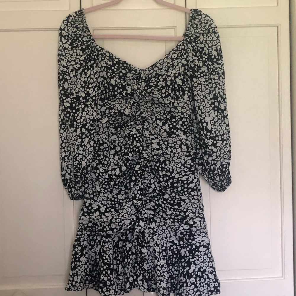 Zara Black, floral Long Sleeve Mini Dress